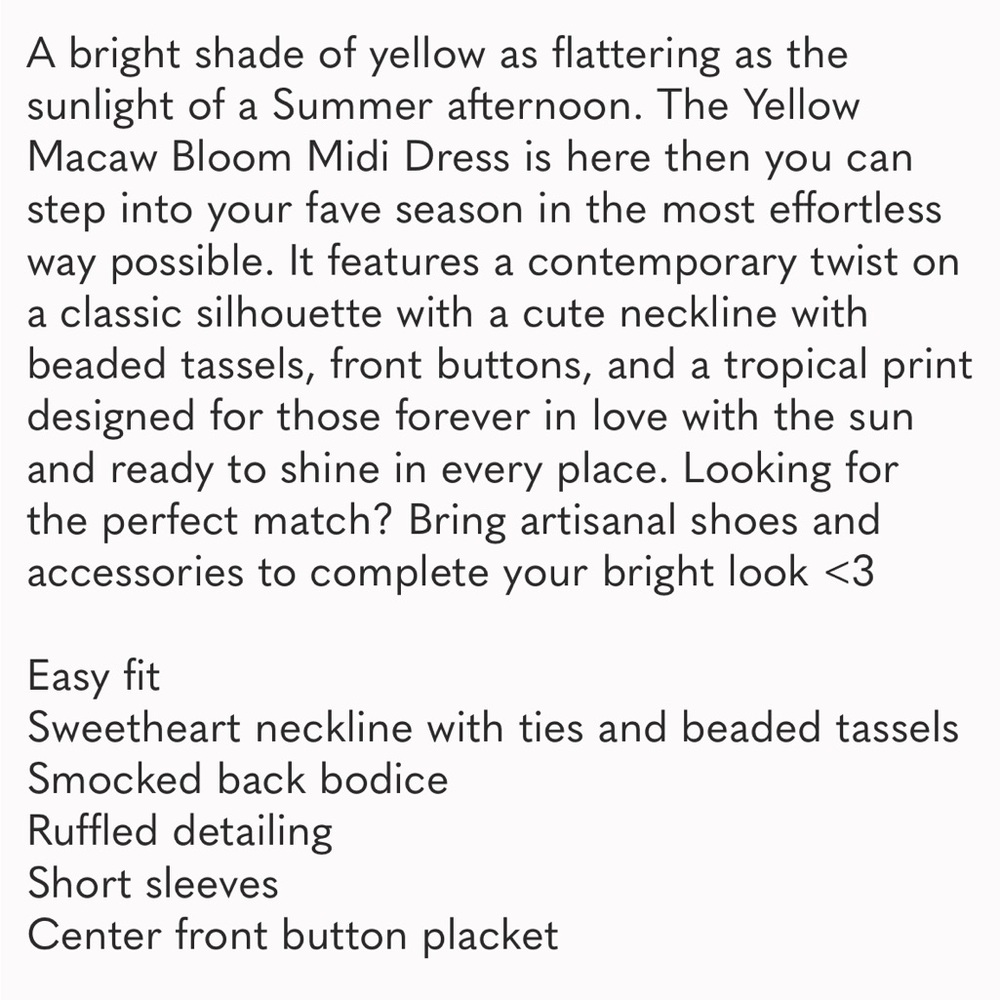 Farm Rio MACAW BLOOM YELLOW MIDI
DRESS Large - Picture 7 of 7